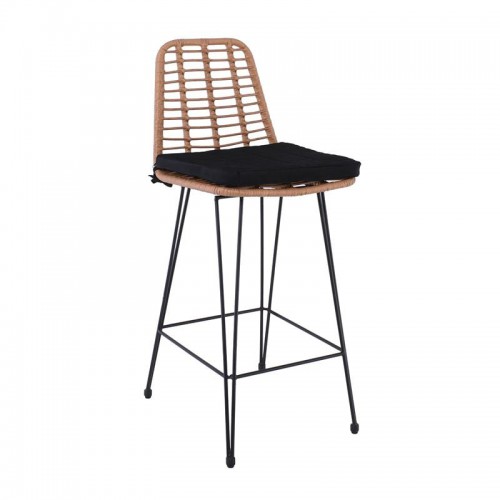 SALSA Σκαμπό BAR-Pro με Πλάτη, Μαξιλάρι Μαύρο, Μέτ.Βαφή Μαύρο, Wicker Φυσικό 45x55x75/113cm/Ε252,11 Εξωτερικού Χώρου SALSA Σκαμπό BAR-Pro με Πλάτη, Μαξιλάρι Μαύρο, Μέτ.Βαφή Μαύρο, Wicker Φυσικό 45x55x75/113cm/Ε252,11 Εξωτερικού Χώρου