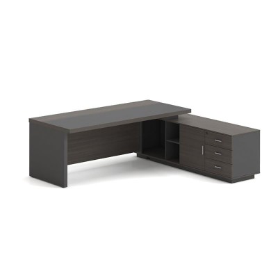VIP Γραφείο Δεξιά Γωνία, Απόχρωση Grey Walnut 180x90x75/180x50x62 cm/ΕΟ929,R