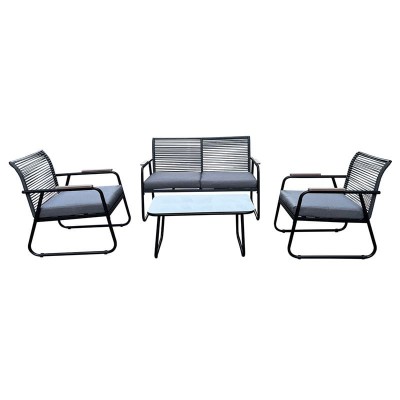 ROCCO Set Σαλόνι Κήπου 4τεμ, Μέταλλο Μαύρο,RopeWicker Γκρι, Μαξιλ.Σκούρο Γκρι, Γυαλί Μαύρο 2 Πολυθρ+1 Καναπ+1 Τραπεζάκι/Ε6873,1 ROCCO Set Σαλόνι Κήπου 4τεμ, Μέταλλο Μαύρο,RopeWicker Γκρι, Μαξιλ.Σκούρο Γκρι, Γυαλί Μαύρο 2 Πολυθρ+1 Καναπ+1 Τραπεζάκι/Ε6873,1