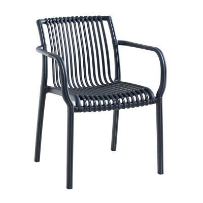 MODENA Πολυθρόνα Στοιβαζόμενη, PP-UV Protection Ανθρακί 57x58x79cm/Ε3901,2