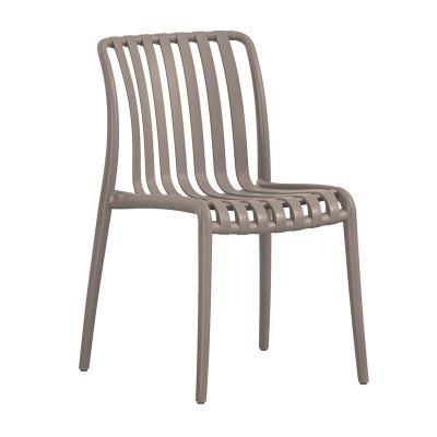 MODA-H Καρέκλα Στοιβαζόμενη, PP - UV Protection, Απόχρωση Mocha 52x57x80cm/Ε3801,3Η