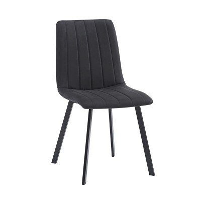 ΣΕΤ BETTY Καρέκλα Μέταλλο Βαφή Μαύρο, Ύφασμα Suede Μαύρο 45x60x87cm/ΕΜ791,4