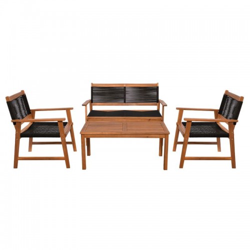 SPRING Set Σαλόνι Κήπου Ακακία Φυσικό, Wicker Μαύρο: Τραπέζι + Καναπέ 2Θέσιο + 2 Πολυθρόνες 100x50x45/120x68x84/67x65x84cm/Ε235,1 Εξωτερικού Χώρου SPRING Set Σαλόνι Κήπου Ακακία Φυσικό, Wicker Μαύρο: Τραπέζι + Καναπέ 2Θέσιο + 2 Πολυθρόνες 100x50x45/120x68x84/67x65x84cm/Ε235,1 Εξωτερικού Χώρου