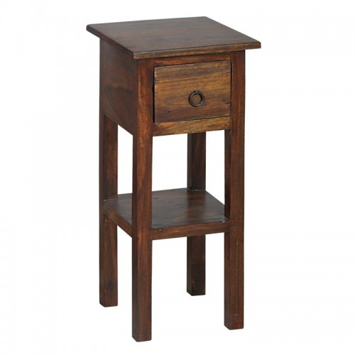 CLASSIC Stand - Τραπεζάκι Βοηθητικό H.55cm - 1 Συρτάρι, Ξύλο Sheesham Καρυδί 25x25 H.55cm/ΕS391,2 Σαλόνι