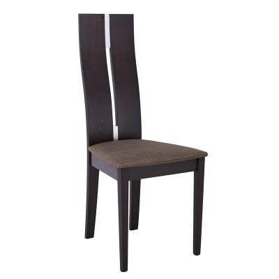 ΣΕΤ MILENO Καρέκλα Οξιά Καρυδί Burn Beech Ύφασμα Καφέ 46x47x103cm/Ε7675