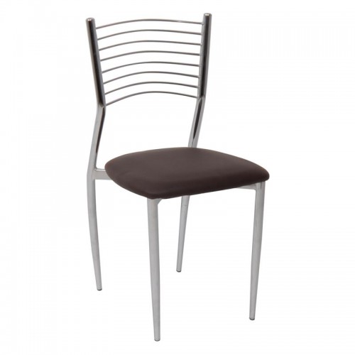 VIVIAN Καρέκλα Μέταλλο Χρώμιο, PVC Σκούρο Καφέ 40x44x83cm/ΕΜ935,3 Τραπεζαρία VIVIAN Καρέκλα Μέταλλο Χρώμιο, PVC Σκούρο Καφέ 40x44x83cm/ΕΜ935,3 Τραπεζαρία