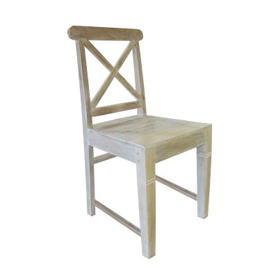 ΣΕΤ MAISON KIKA Καρέκλα Dining Ξύλo Mango - Antique Άσπρο 46x50x94cm/ΕΙ916