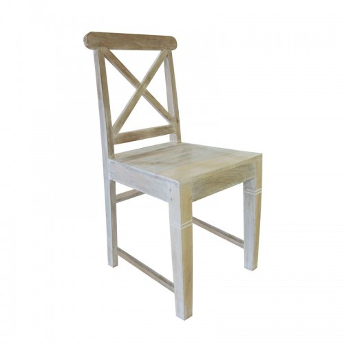 MAISON KIKA Καρέκλα Dining Ξύλo Mango - Antique Άσπρο 46x50x94cm/ΕΙ916 Τραπεζαρία