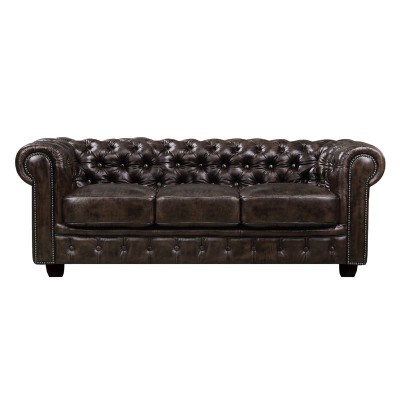 CHESTERFIELD Birmingham Καναπές 3Θέσιος Σαλονιού Καθιστικού,Δέρμα Απόχρωση Καφέ 201x92x74cm/Ε9574,3 CHESTERFIELD Birmingham Καναπές 3Θέσιος Σαλονιού Καθιστικού,Δέρμα Απόχρωση Καφέ 201x92x74cm/Ε9574,3