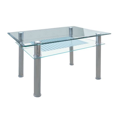 VERON Τραπέζι Τραπεζαρίας Κουζίνας Inox - Γυαλί 90x60x75cm/ΕΜ701 VERON Τραπέζι Τραπεζαρίας Κουζίνας Inox - Γυαλί 90x60x75cm/ΕΜ701