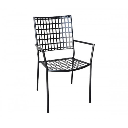 CASTELLO Πολυθρόνα Μέταλλο Mesh Βαφή Μαύρο 57x62x89cm/Ε5164,1 Εξωτερικού Χώρου