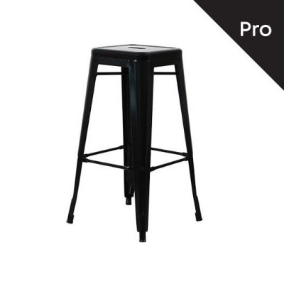 RELIX Σκαμπό Bar-Pro, Στοιβαζόμενο, Μέταλλο Βαφή Μαύρο 43x43 H.76cm/Ε5190,1