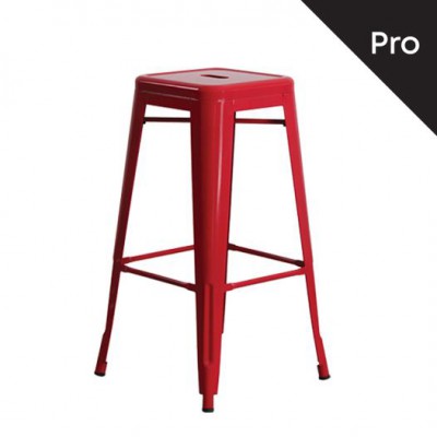 RELIX Σκαμπό Bar-Pro, Στοιβαζόμενο, Μέταλλο Βαφή Κόκκινο 43x43 H.76cm/Ε5190,2