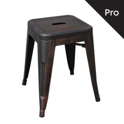 RELIX Σκαμπό-Pro, Στοιβαζόμενο, Μέταλλο Βαφή Antique Black 39x39x45cm/Ε5195,10