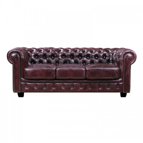 CHESTERFIELD Birmingham Καναπές 3Θέσιος Σαλονιού Καθιστικού, Δέρμα Antique Red 201x92x74cm/Ε9574,34 CHESTERFIELD Birmingham Καναπές 3Θέσιος Σαλονιού Καθιστικού, Δέρμα Antique Red 201x92x74cm/Ε9574,34