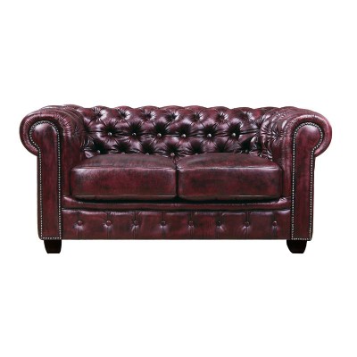 CHESTERFIELD Birmingham Καναπές 2Θέσιος Σαλονιού Καθιστικού, Δέρμα Antique Red 155x91x74cm/Ε9574,24 CHESTERFIELD Birmingham Καναπές 2Θέσιος Σαλονιού Καθιστικού, Δέρμα Antique Red 155x91x74cm/Ε9574,24