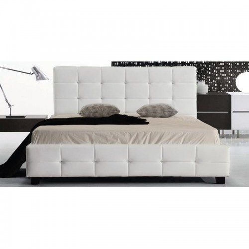 FIDEL Κρεβάτι Διπλό για Στρώμα 160x200cm, PU Άσπρο 168x215x107cm/Ε8053,1 FIDEL Κρεβάτι Διπλό για Στρώμα 160x200cm, PU Άσπρο 168x215x107cm/Ε8053,1