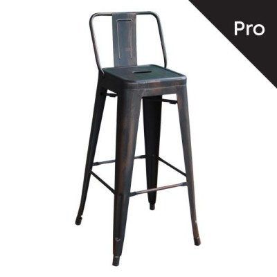 RELIX Σκαμπό Bar-Pro με Πλάτη, Μέταλλο Βαφή Antique Black 43x43x76/100cm/Ε5199,10 RELIX Σκαμπό Bar-Pro με Πλάτη, Μέταλλο Βαφή Antique Black 43x43x76/100cm/Ε5199,10