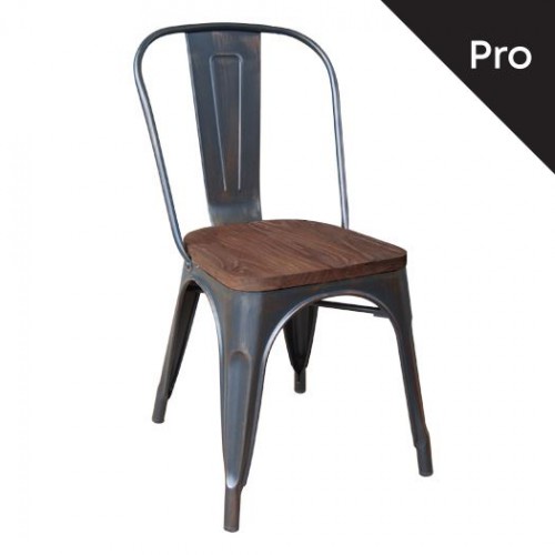 RELIX Wood Καρέκλα-Pro, Μέταλλο Βαφή Antique Black, Απόχρωση Ξύλου Dark Oak 45x51x85cm/Ε5191W,10 Εξωτερικού Χώρου