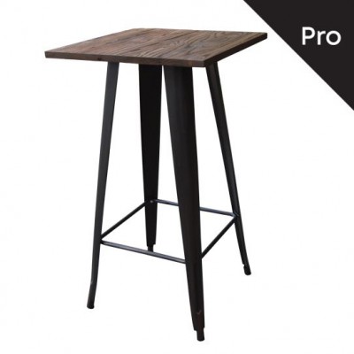 RELIX Wood Τραπέζι Bar-Pro, Μέταλλο Βαφή Antique Black, Απόχρωση Ξύλου Dark Oak 60x60x102cm/Ε5197,10 RELIX Wood Τραπέζι Bar-Pro, Μέταλλο Βαφή Antique Black, Απόχρωση Ξύλου Dark Oak 60x60x102cm/Ε5197,10