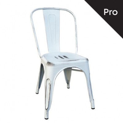 RELIX Καρέκλα-Pro, Στοιβαζόμενη, Μέταλλο Βαφή Antique White 45x51x85cm/Ε5191,12