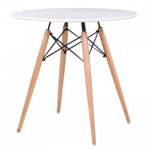 ART Wood Tραπέζι, Πόδια Οξυά Φυσικό, Επιφάνεια MDF Άσπρο Φ80cm H.74cm/Ε7083,1 Τραπεζαρία ART Wood Tραπέζι, Πόδια Οξυά Φυσικό, Επιφάνεια MDF Άσπρο Φ80cm H.74cm/Ε7083,1 Τραπεζαρία