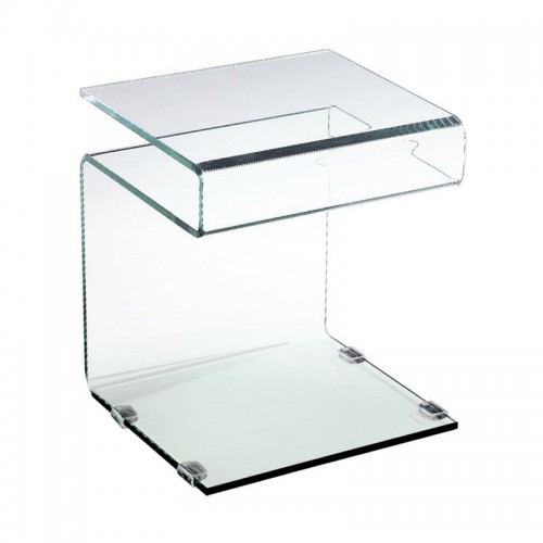 GLASSER Τραπεζάκι Βοηθητικό Διάφανο Γυαλί 12mm 42x38x48cm/ΕΜ735 Σαλόνι