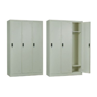 LOCKER 3 Θέσεων Ερμάριο - Ανά θέση: 3 Ράφια, Θέσεις για Κρεμάστρες, Μέταλλο Βαφή Άσπρο 115x45x185cm/Ε6005
