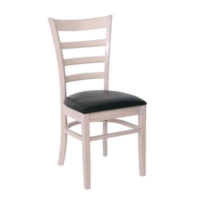ΣΕΤ NATURALE Καρέκλα White Wash, Pu Μαύρο 42x50x91cm/Ε7052 ΣΕΤ NATURALE Καρέκλα White Wash, Pu Μαύρο 42x50x91cm/Ε7052