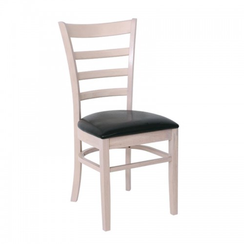 ΣΕΤ NATURALE Καρέκλα White Wash, Pu Μαύρο 42x50x91cm/Ε7052 ΣΕΤ NATURALE Καρέκλα White Wash, Pu Μαύρο 42x50x91cm/Ε7052