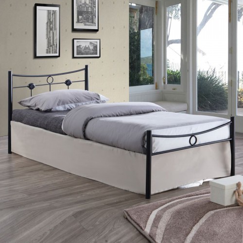 DUGAN Κρεβάτι Μονό, για Στρώμα 90x200cm, Μέταλλο Βαφή Μαύρο 96x205x83cm/Ε8068 DUGAN Κρεβάτι Μονό, για Στρώμα 90x200cm, Μέταλλο Βαφή Μαύρο 96x205x83cm/Ε8068
