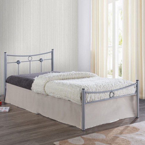 DUGAN Κρεβάτι Μονό, για Στρώμα 90x200cm, Μέταλλο Βαφή Silver 96x205x83cm/Ε8068,1 Υπνοδωμάτιο