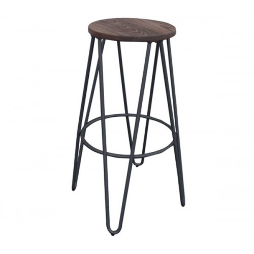 ARCO Wood Σκαμπό BAR, Μέταλλο Βαφή Μαύρο, Ξύλο Απόχρωση Dark Oak Φ52cm H.76cm ( Κάθισμα Φ33cm)/Ε5207,1 ARCO Wood Σκαμπό BAR, Μέταλλο Βαφή Μαύρο, Ξύλο Απόχρωση Dark Oak Φ52cm H.76cm ( Κάθισμα Φ33cm)/Ε5207,1