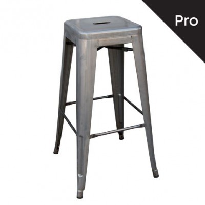 RELIX Σκαμπό Bar-Pro H.67cm, Στοιβαζόμενο, Μέταλλο Βαφή Metal με Διακοσμητική Σκουριά 43x43 H.67cm/Ε5193,6
