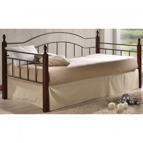 VINCENT Daybed Κρεβάτι Μονό Μέταλλο Βαφή Μαύρο, Ξύλο Καρυδί 98x201x99(Στρώμα 90x190)cm/Ε8072 Υπνοδωμάτιο VINCENT Daybed Κρεβάτι Μονό Μέταλλο Βαφή Μαύρο, Ξύλο Καρυδί 98x201x99(Στρώμα 90x190)cm/Ε8072 Υπνοδωμάτιο