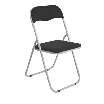 LINDA Καρέκλα Πτυσσόμενη Βαφή Γκρι, Pvc Μαύρο 43x46x80cm/Ε557,1