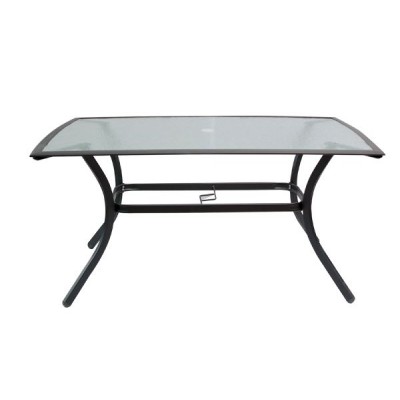 ASTOR Τραπέζι Dining Μεταλλικό Ανθρακί/Γυαλί 150x90x70cm/Ε5151,T