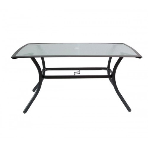 ASTOR Τραπέζι Dining Μεταλλικό Ανθρακί/Γυαλί 150x90x70cm/Ε5151,T Εξωτερικού Χώρου