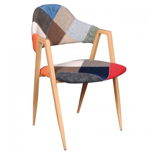DELTA Πολυθρόνα Μέταλλο Βαφή Φυσικό, Ύφασμα Patchwork 50x55x80cm/ΕΜ130,4 Σαλόνι DELTA Πολυθρόνα Μέταλλο Βαφή Φυσικό, Ύφασμα Patchwork 50x55x80cm/ΕΜ130,4 Σαλόνι