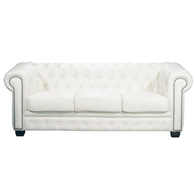 CHESTERFIELD Birmingham Καναπές 3Θέσιος Σαλονιού Καθιστικού, Δέρμα Άσπρο 201x92x74cm/Ε9574,31 CHESTERFIELD Birmingham Καναπές 3Θέσιος Σαλονιού Καθιστικού, Δέρμα Άσπρο 201x92x74cm/Ε9574,31