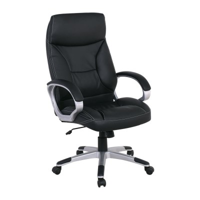 BF5700 Πολυθρόνα Διευθυντή Pu Μαύρο 64x72x112/121cm/ΕΟ300