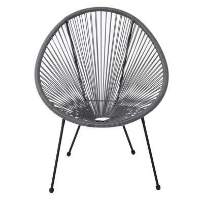 ACAPULCO Πολυθρόνα Μέταλλο Βαφή Μαύρο, Rattan Γκρι 70x69x81cm/Ε245,4 ACAPULCO Πολυθρόνα Μέταλλο Βαφή Μαύρο, Rattan Γκρι 70x69x81cm/Ε245,4