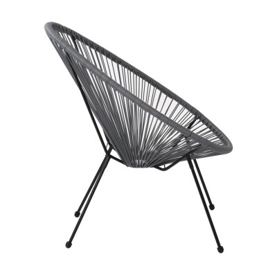 ACAPULCO Πολυθρόνα Μέταλλο Βαφή Μαύρο, Rattan Γκρι 73x76x89cm/Ε245,4 Εξωτερικού Χώρου ACAPULCO Πολυθρόνα Μέταλλο Βαφή Μαύρο, Rattan Γκρι 73x76x89cm/Ε245,4 Εξωτερικού Χώρου