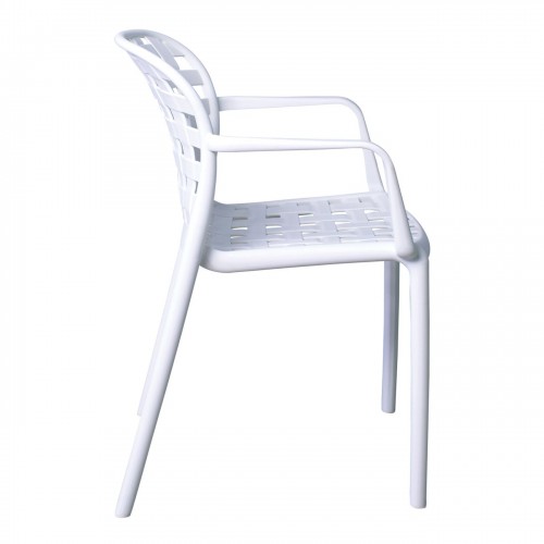 DENON Πολυθρόνα Στοιβαζόμενη Πολυπροπυλένιο (PP-UV) Άσπρο 58x57x82cm/Ε376,1 Εξωτερικού Χώρου