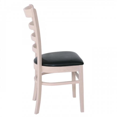 ΣΕΤ NATURALE Καρέκλα White Wash, Pu Μαύρο 42x50x91cm/Ε7052 ΣΕΤ NATURALE Καρέκλα White Wash, Pu Μαύρο 42x50x91cm/Ε7052