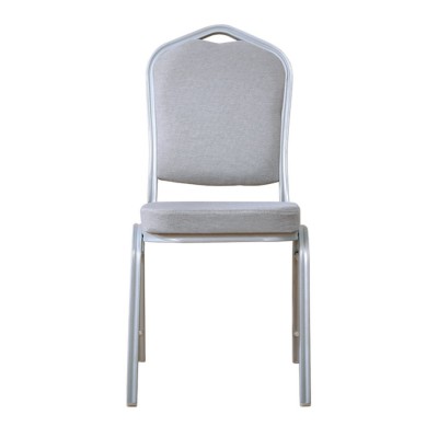 HILTON Καρέκλα Μέταλλο Βαφή Silver, Ύφασμα Γκρι 44x55x93cm/ΕΜ513,8