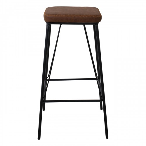 PANTON Σκαμπό BAR, Μέταλλο Βαφή Μαύρο, PU Απόχρωση Vintage Brown 43x43x76cm/ΕΜ779,2 Τραπεζαρία PANTON Σκαμπό BAR, Μέταλλο Βαφή Μαύρο, PU Απόχρωση Vintage Brown 43x43x76cm/ΕΜ779,2 Τραπεζαρία