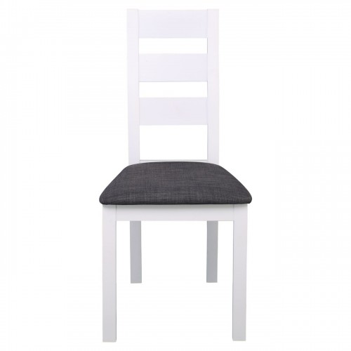 MILLER Καρέκλα Οξυά Άσπρο, Ύφασμα Γκρι 45x52x97cm/Ε782,2 Τραπεζαρία