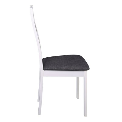 MILLER Καρέκλα Οξυά Άσπρο, Ύφασμα Γκρι 45x52x97cm/Ε782,2 Τραπεζαρία