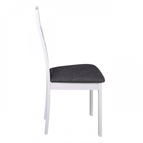 MILLER Καρέκλα Οξυά Άσπρο, Ύφασμα Γκρι 45x52x97cm/Ε782,2 Τραπεζαρία